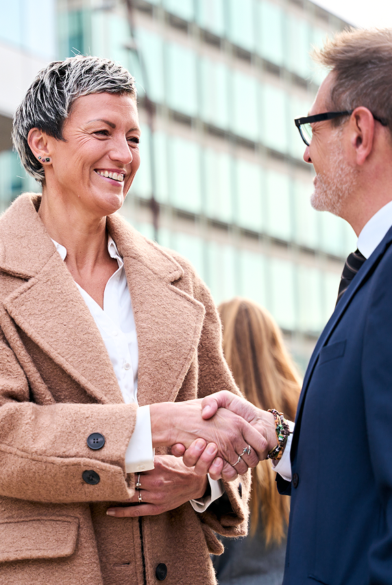 Two people shaking hands